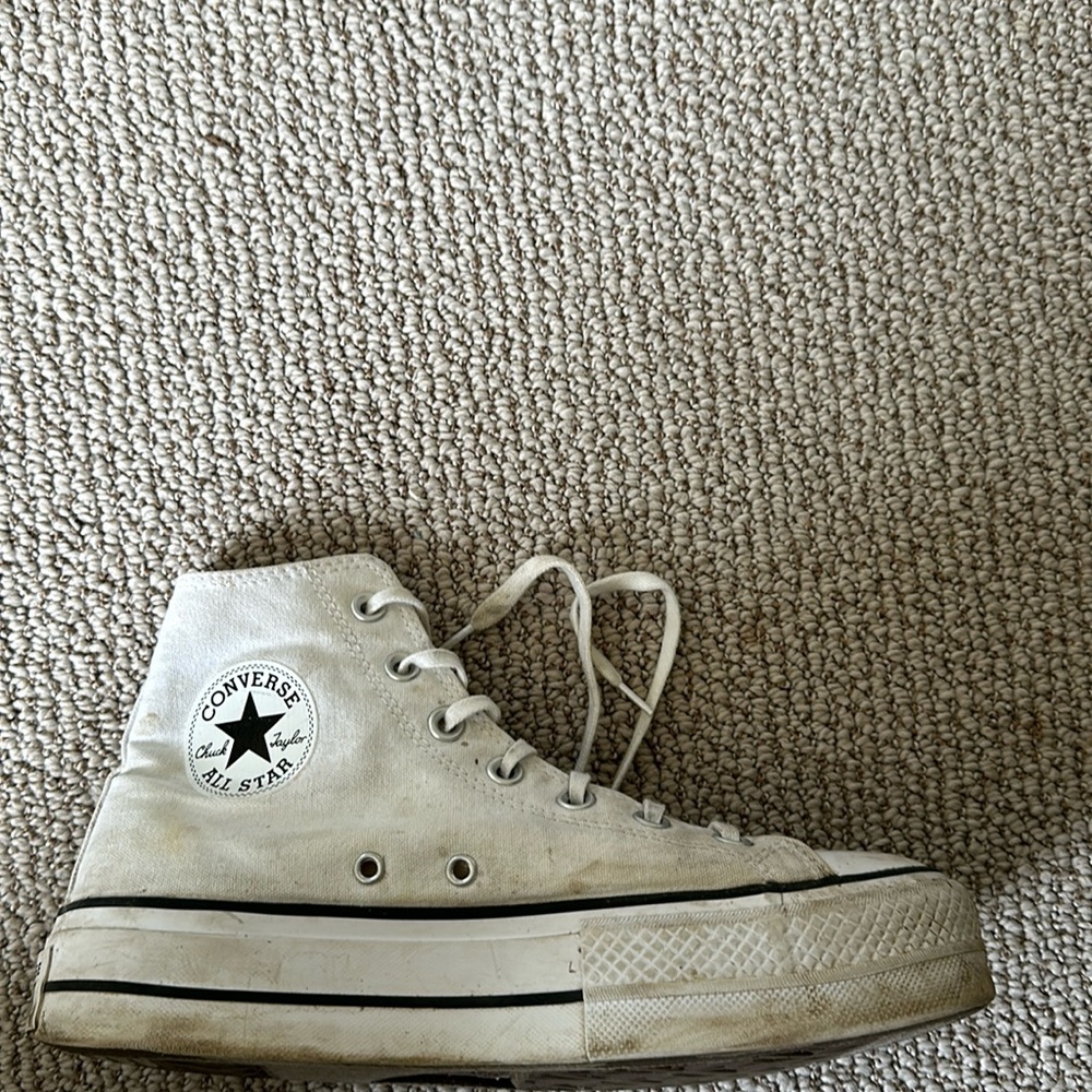Converse Chuck Taylor All Star platform white canvas sneakers